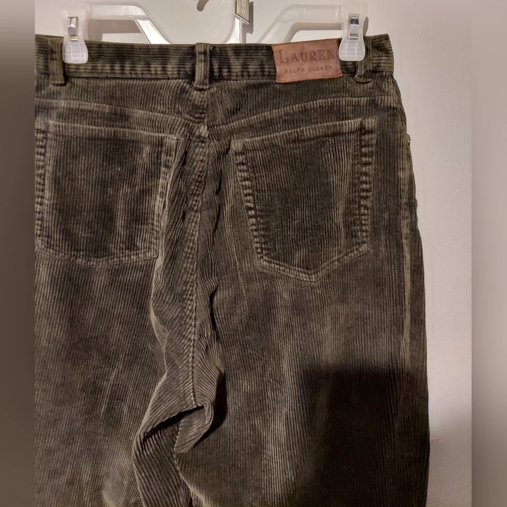 Vtg Y2K Lauren Ralph Lauren Green Corduroy Pants 8 Boho Old Money Preppy Goblin